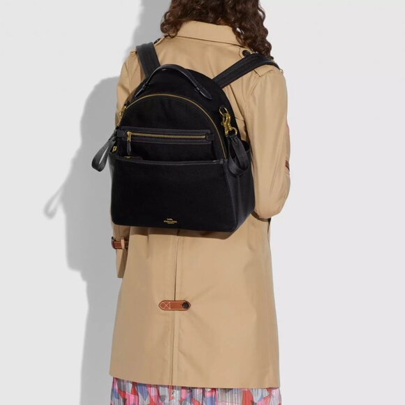 NWT Coach 99290 Nylon & Polished Pebble Leather Baby Backpack in Black *SEALED* - Picture 2 of 12